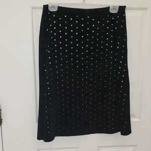 Perforated suede skirt